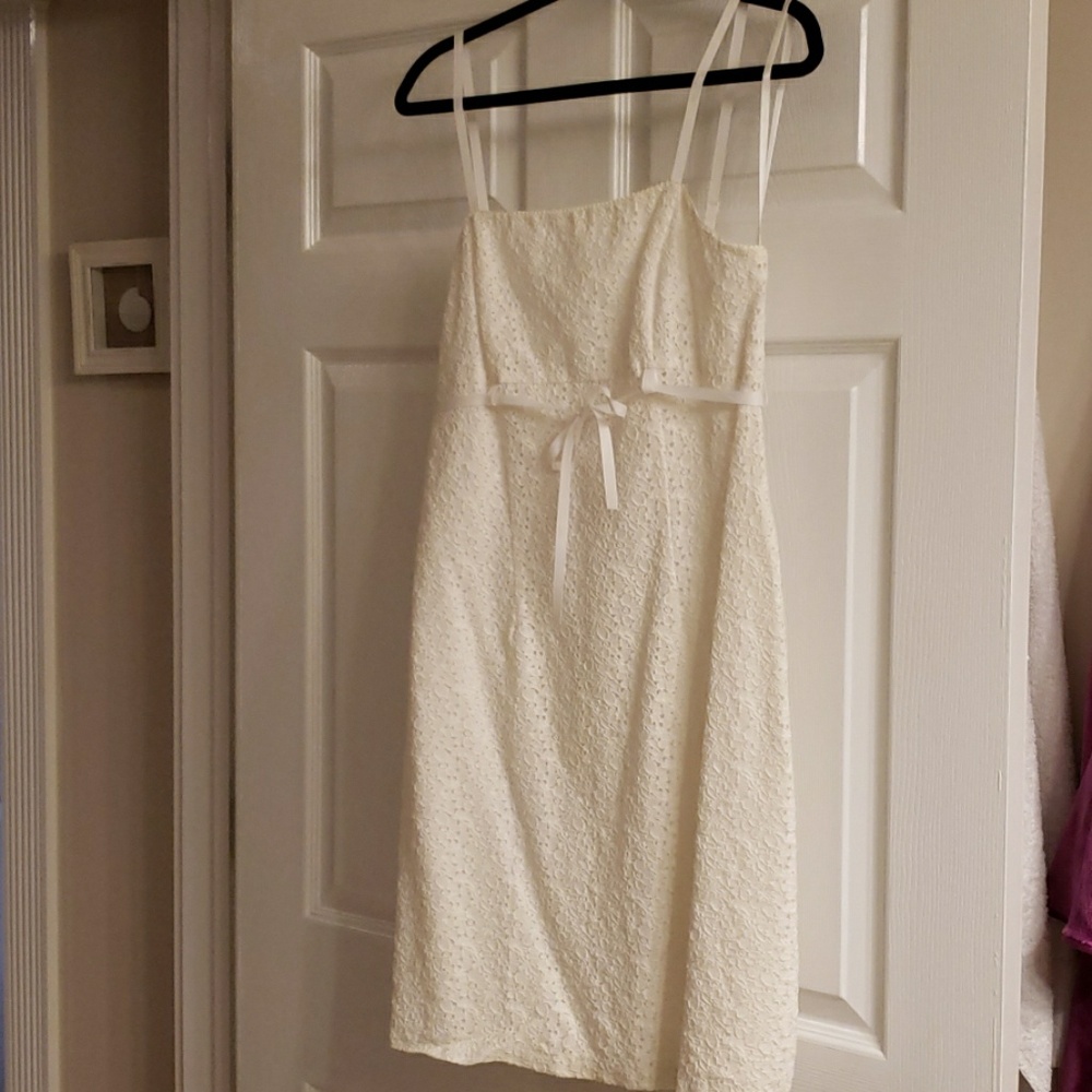 White eyelet lace dress